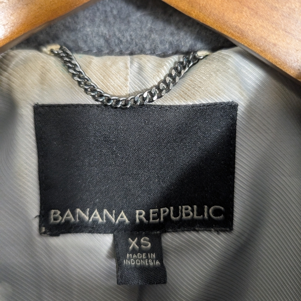 Banana Republic By Mario Bellucci Gray Wool Blend Moto Blazer Jacket - Picture 5 of 10